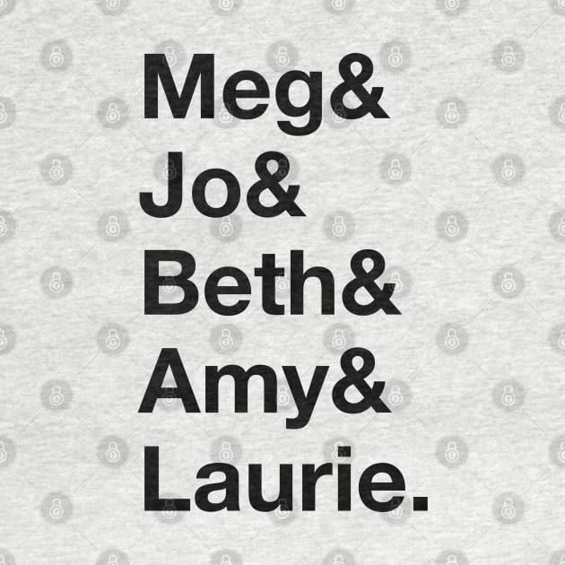 Little Women Jetset Name Art - Meg, Jo, Beth, Amy, Laurie - by KellyDesignco by KellyDesignCompany